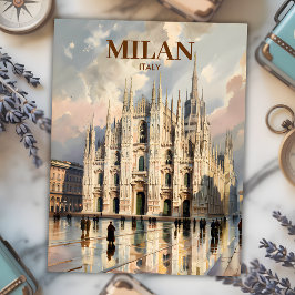 Milan Duomo di Milano Vintage Postkarte