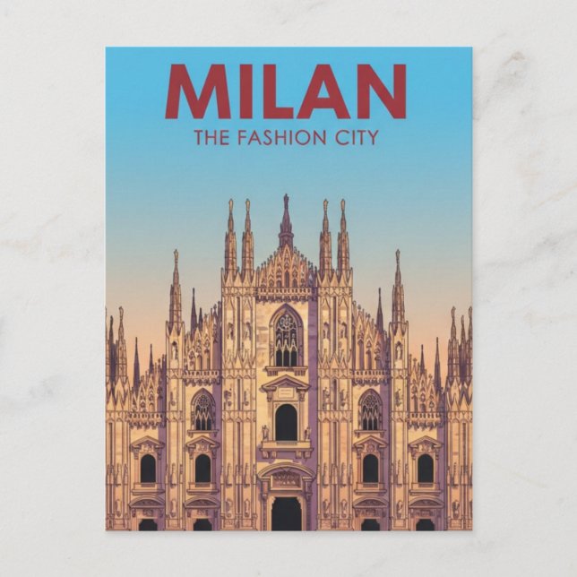 Milan Duomo Luggage Tag Postkarte (Vorderseite)