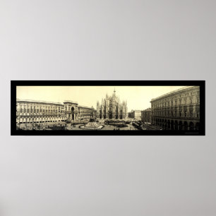 Milan Duomo Square Italien Foto 1909 Poster