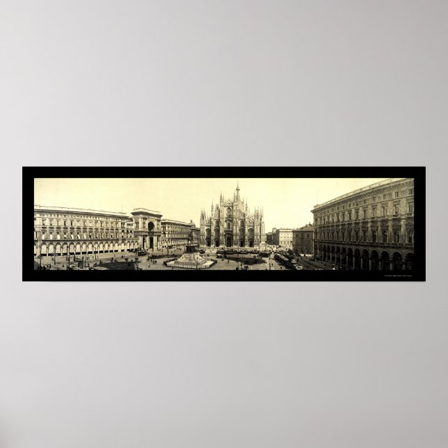 Milan Duomo Square Italien Foto 1909 Poster (Vorne)