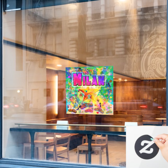 Milan Epoch Hour Window Cloning Fensteraufkleber (Café-Fenster)