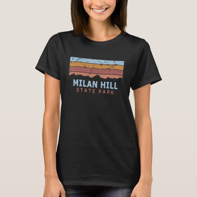 Milan Hill State Park New Hampshire Retro Cool T-Shirt (Vorderseite)