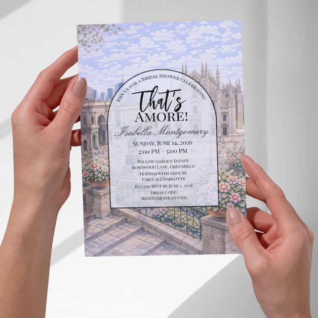 Milan Italian Themed Bridal Shower Einladung (Milan Italian Themed Bridal Shower Invitations
)