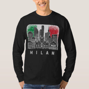Milan Italien Skyline Vintage-Flagge T-Shirt