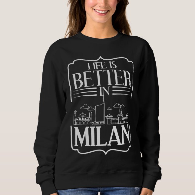 Milan Italy City Skyline Map Travel Sweatshirt (Vorderseite)