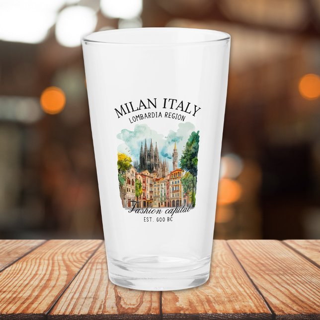 Milan Italy Design – Lombardia Skyline  Glas (Von Creator hochgeladen)