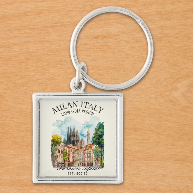Milan Italy Design – Lombardia Skyline  Schlüsselanhänger (Von Creator hochgeladen)