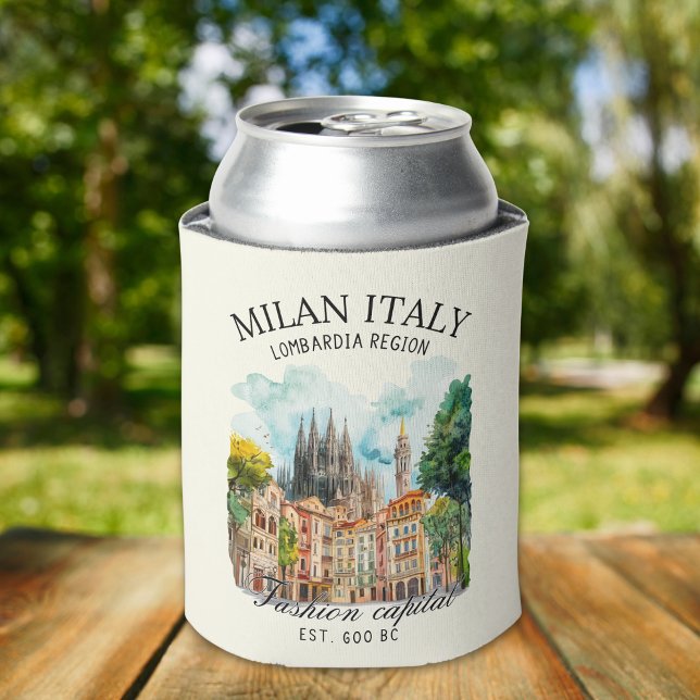 Milan Italy Gift Idea – Watercolor City Landscape Dosenkühler (Von Creator hochgeladen)
