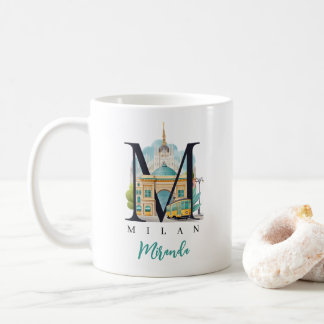 Milan Italy Monogram Letter M Personalized Gift Kaffeetasse