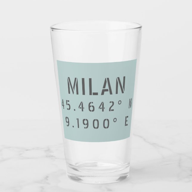 Milan Latitude Longitude Glas (Vorderseite)
