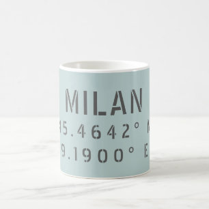Milan Latitude Longitude Kaffeetasse