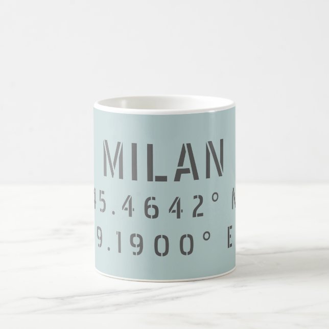 Milan Latitude Longitude Kaffeetasse (Mittel)