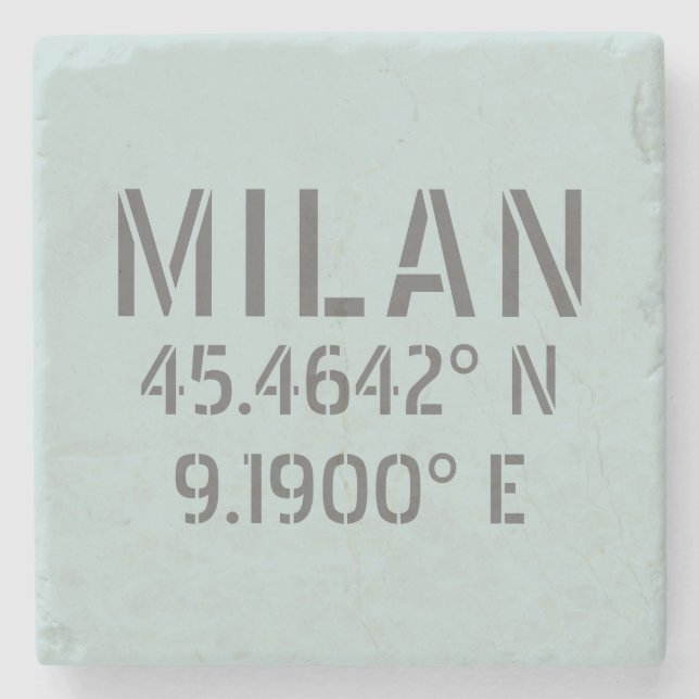 Milan Latitude Longitude Steinuntersetzer (Vorderseite)