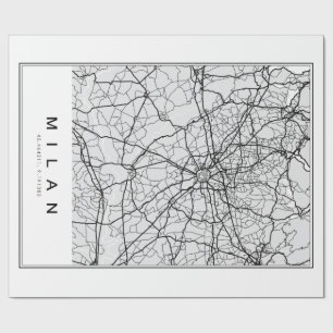 Milan Map Illustration Geschenkpapier