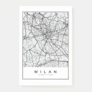 Milan Map Illustration Post-it Klebezettel