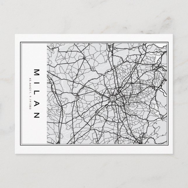 Milan Map Illustration Postkarte (Vorderseite)