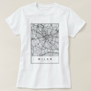 Milan Map Illustration T-Shirt