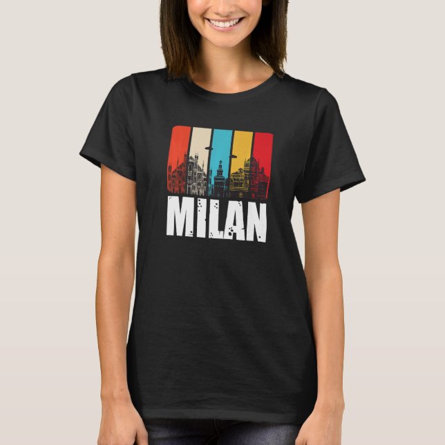 Milan Skyline Retro Italien aus Norditalien Mailan T-Shirt (Vorderseite)