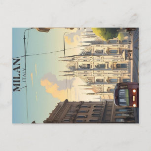 Milan Vintage-Reiseposter Postkarte