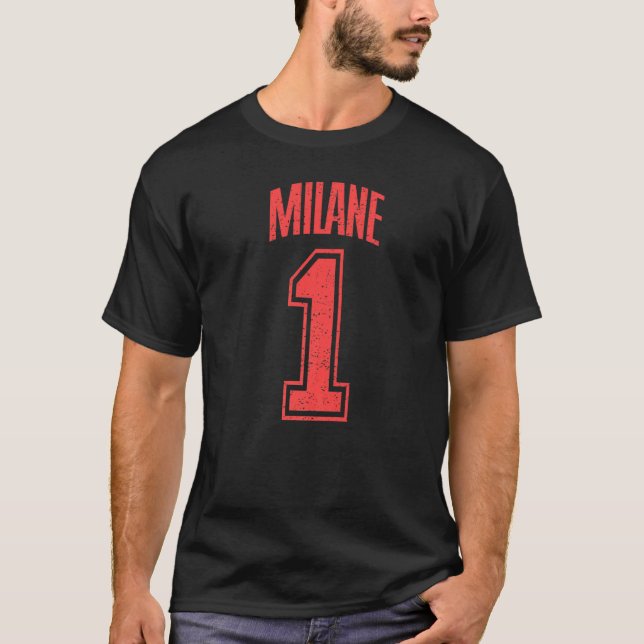 Milane Supporter Nummer 1 Großer Lüfter T-Shirt (Vorderseite)