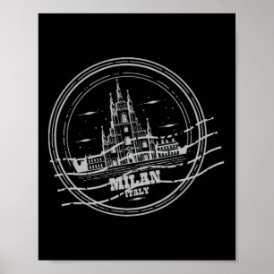 Milaner Dom Italien Reise Vintage-Schild Stempel Poster