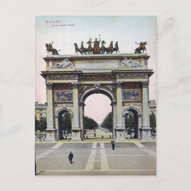 Milano Arco della Pace Italien Vintage Postkarte (Vorderseite)