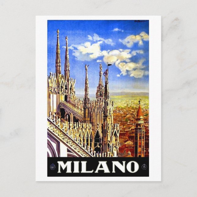 Milano Cathedral, Italien, Landschaft, Vintage Postkarte (Vorderseite)