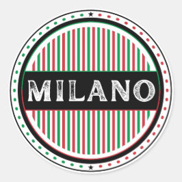 Milano City Pride Emblem – Italian Identity Runder Aufkleber