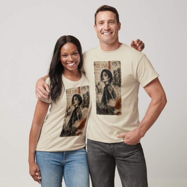 Milano Handgezeichnetes T-Shirt (Unisex)