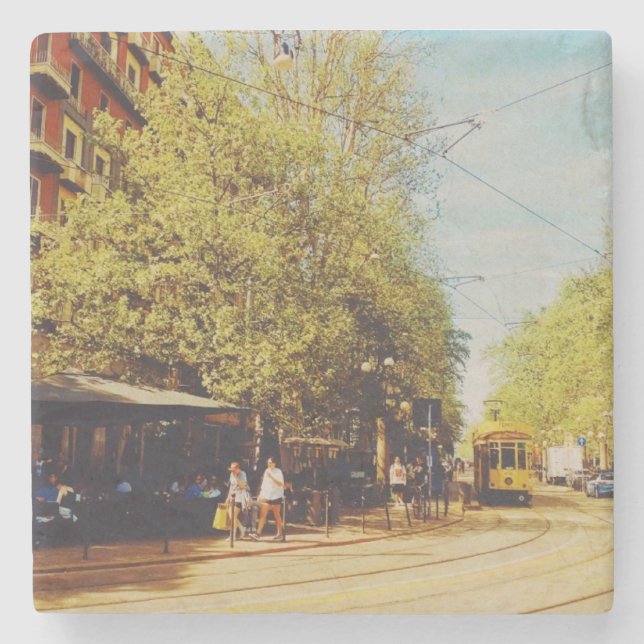 Milano im Frühling Steinuntersetzer (Vorderseite)