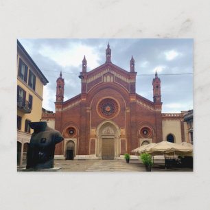 Milano, Italien - alte Kirche, rote Ziegelsteine Postkarte