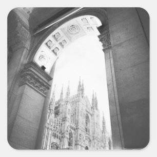 Milano Italien, Galleria Blick auf den Dom Quadratischer Aufkleber
