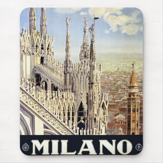Milano Italien Gotische Kathedrale Duomo Vintage Mousepad (Vorne)