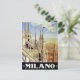 Milano Italien Vintage Reiseplaner restauriert Postkarte (Stehend Vorderseite)