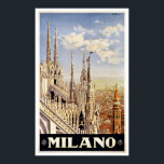Milano Italy Church Vintage Travel Poster<br><div class="desc">Milano Italien Mailand Kathedrale Kirche - Grosses Vintage Reiseplakat. Altes Reiseplakat für Urlaubsreisen in die Schweiz.</div>