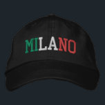 MILANO "Mailand" Italien Flaggenfarben Rot grün Bestickte Baseballkappe<br><div class="desc">MILANO "Mailand" Italienischer Stadtname bestickt mit Italien Flag Farben Grün Weiß und Rot auf schwarzen Baumwollhut. Schenken Sie jedem,  der das schöne Land Italiens liebt,  ein wunderbares Geschenk!</div>