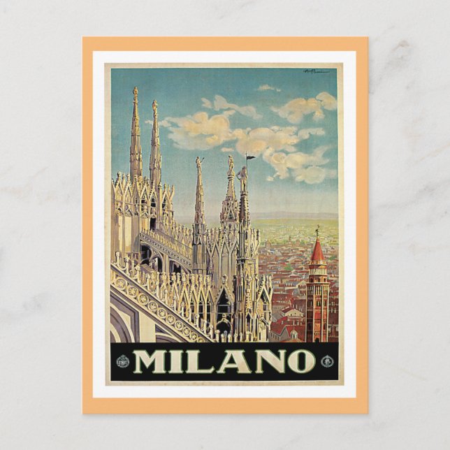 Milano Mailand Italien Vintage Travel Postcard Postkarte (Vorderseite)