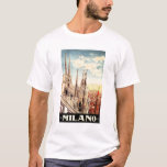 MILANO Mailand Kathedrale Vintag Italienisch Trave T-Shirt<br><div class="desc">Hochauflösende Reproduktion,  extrem scharfe Drucke,  farbkorrigierte Farbkorrektur für lebendige und knusprige Farben,  digitale Reparatur für Tränen,  Fehler,  vermisste Elemente. Milano Mailand Kathedrale Vintages italienisches Reiseplakat.</div>