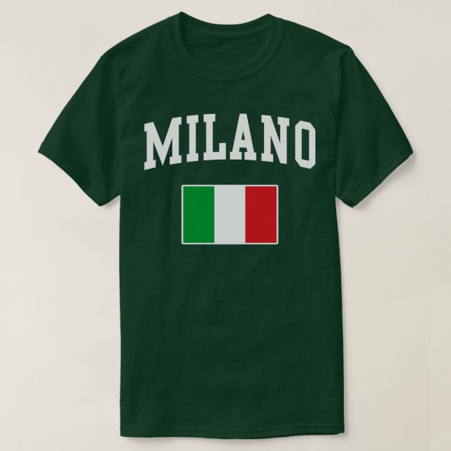 Milano Milan Italien Italiano Italienische Flagge T-Shirt (Design vorne)