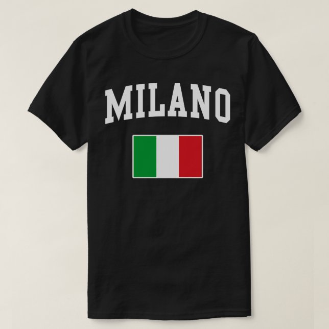 Milano Milan Italien Italiano Italienische Flagge T-Shirt (Design vorne)
