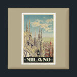 Milano Milano Italien Vintage Travel Magnet<br><div class="desc">Mailand Mailand Italien Vintage Reiseplakatkunst aus dem Goldenen Zeitalter des Reisens,  künstlerische Inspiration für landschaftliche Reiseziele auf der ganzen Welt. Geschenke</div>