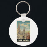 Milano Milano Italien Vintage Travel Schlüsselanhä Schlüsselanhänger<br><div class="desc">Mailand Mailand Italien Vintage Reiseplakatkunst aus dem Goldenen Zeitalter des Reisens,  künstlerische Inspiration für landschaftliche Reiseziele auf der ganzen Welt. Geschenke</div>