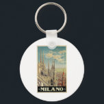 Milano Milano Italien Vintage Travel Schlüsselanhä Schlüsselanhänger<br><div class="desc">Mailand Mailand Italien Vintage Reiseplakatkunst aus dem Goldenen Zeitalter des Reisens,  künstlerische Inspiration für landschaftliche Reiseziele auf der ganzen Welt. Geschenke</div>