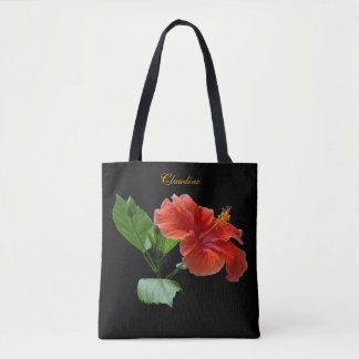 Milano Red Hibiskus Square Custom Shoulder Tasche