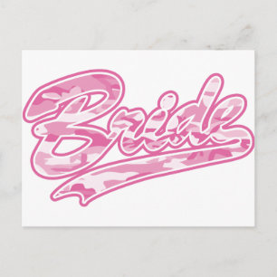 Milatary Pink Bride Camouflage Postkarte