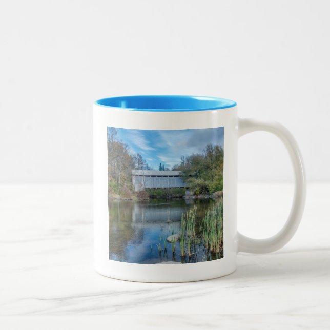 Milby Covered Bridge 2 Zweifarbige Tasse (Rechts)
