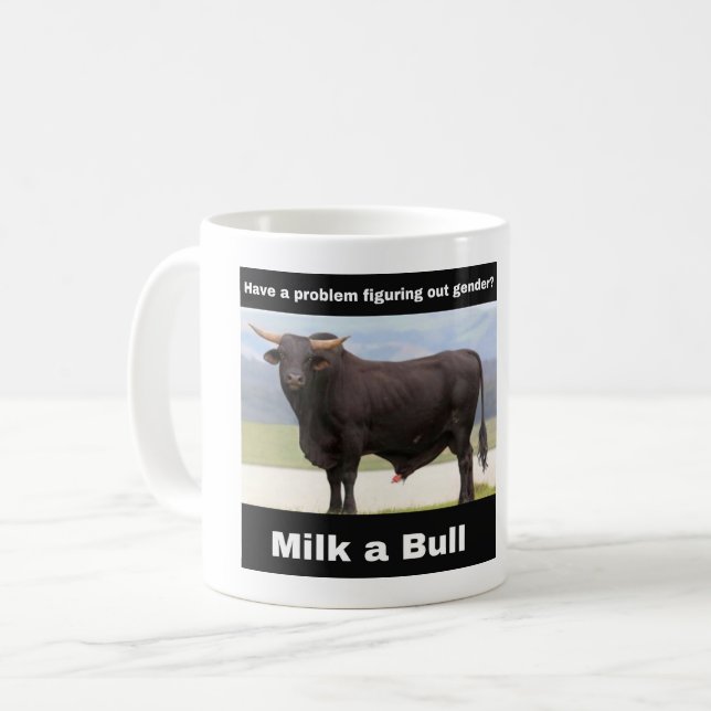Milch als Stier Kaffeetasse (Vorderseite Links)