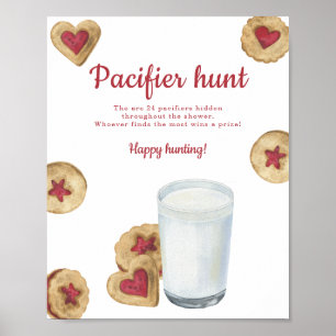 Milch Babyparty Schnuller Jagdspiel Poster