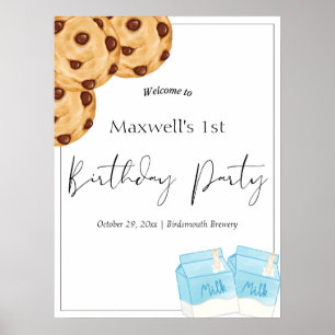 Milch & Cookie Geburtstagszeichen Poster