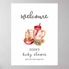 Milch & Cookie Gender Neutral Baby Dusche Willkomm Poster